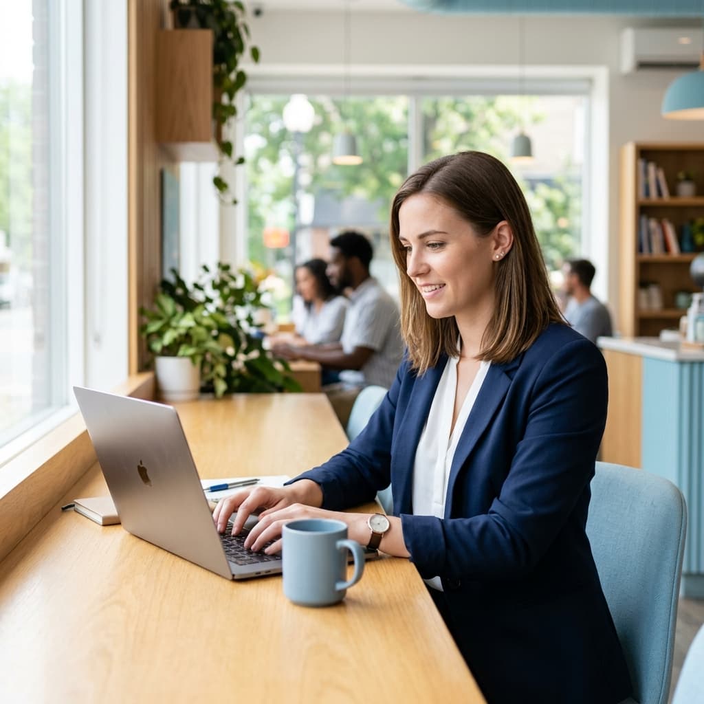 Professional working on laptop